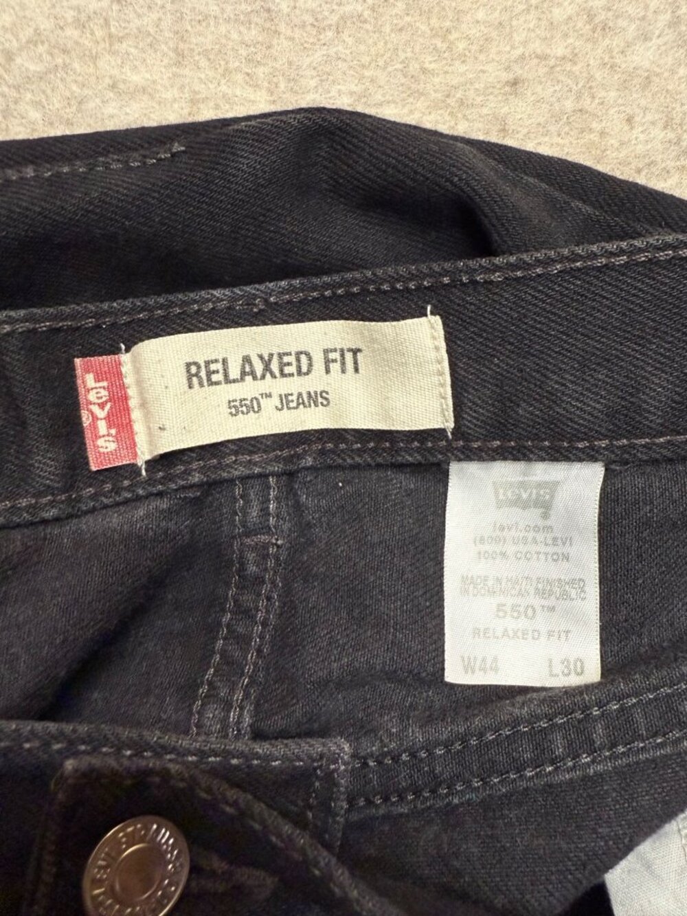 Levi's Relaxed Fit 550 Black Denim Jeans Lot Straight Leg Baggy Classic Men 44 - Picture 8 of 8